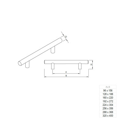 Uchwyt meblowy reling chrom 192x272
