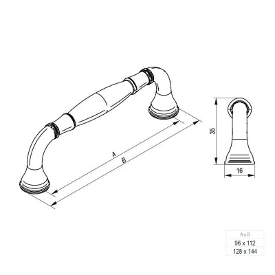 Uchwyt meblowy Artesi czarny 128 Uchwyt meblowy Artesi czarny 128
