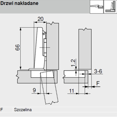Zawias meblowy Clip Top Blum 71M2550 110st (drzwi nakładane) Zawias meblowy Clip Top Blum 71M2550 110st (drzwi nakładane)
