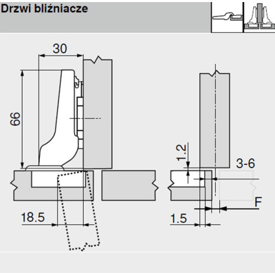 Zawias meblowy Clip Top Blum 71M2650 110st (drzwi bliźniacze) Zawias meblowy Clip Top Blum 71M2650 110st (drzwi bliźniacze)