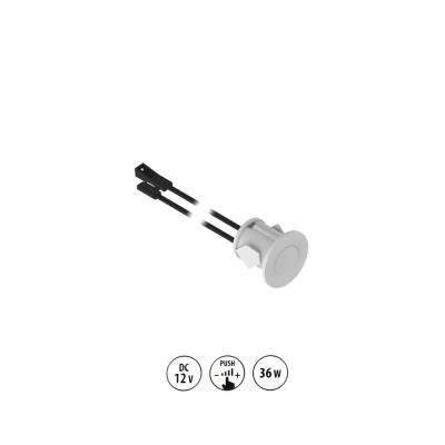 Włącznik meblowy LED przyciskowy ze ściemniaczem W01 - Biały. Włącznik meblowy LED przyciskowy ze ściemniaczem W01 - Biały.