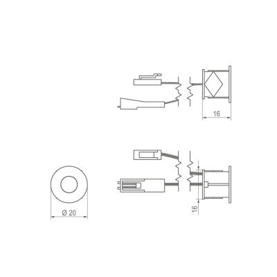 Włącznik meblowy LED dotykowy ze ściemniaczem W02 12/24V - 36/72W - 3A - czarny.