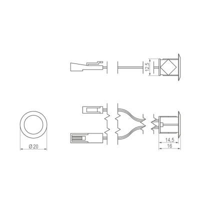 Włącznik meblowy LED dotykowy ze ściemniaczem W03 - chrom. Włącznik meblowy LED dotykowy ze ściemniaczem W03 - chrom.