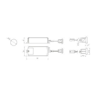 Włącznik meblowy bezdotykowy dwubiegowy W05 - czarny do szaf 230V, 500W