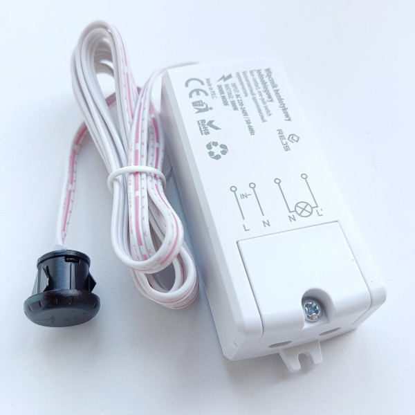 Włącznik meblowy bezdotykowy dwubiegowy W05 - czarny do szaf 230V, 500W