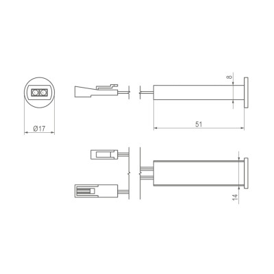 Włącznik meblowy bezdotykowy ze ściemniaczem W07 12V/24W 24V/48W 2A max - biały.