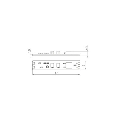 Włącznik meblowy dotykowy, ściemnialny do profilu LED W09 12V DC , 60W 5A Włącznik meblowy dotykowy, ściemnialny do profilu LED W09 12V DC , 60W 5A