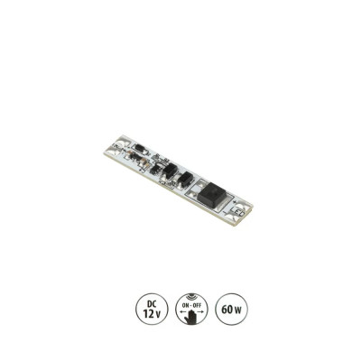 Włącznik meblowy dotykowy, ściemnialny do profilu LED W09 12V DC , 60W 5A Włącznik meblowy dotykowy, ściemnialny do profilu LED W09 12V DC , 60W 5A