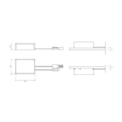 Włącznik meblowy podblatowy W10 50W 12-24V Włącznik meblowy podblatowy W10 50W 12-24V