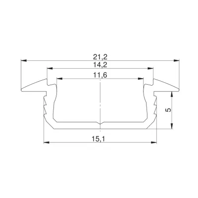 Lumino profil LED wpuszczany aluminium L-3m