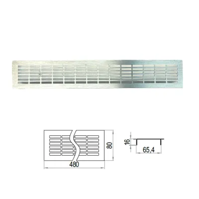 Kratka wentylacyjna 80x480mm kolor Inox Kratka wentylacyjna 80x480mm kolor Inox