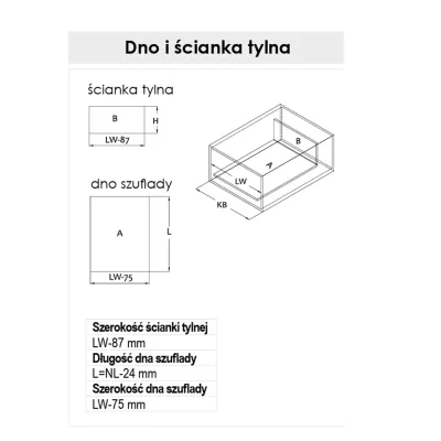 Szuflada Comfort Box Plus H199mm L550mm z relingiem wysoka biała. Szuflada Comfort Box Plus H199mm L550mm z relingiem wysoka biała.
