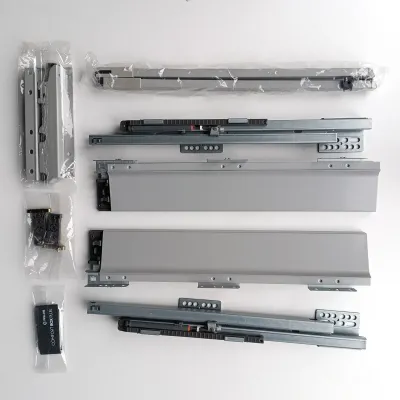 Szuflada Comfort Box Plus H199mm L500mm wysoka z relingiem kolor srebrny/szary. Szuflada Comfort Box Plus H199mm L500mm wysoka z relingiem kolor srebrny/szary.