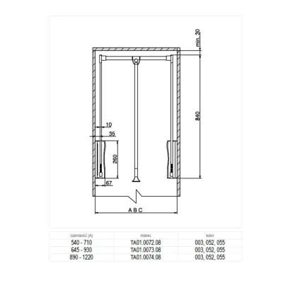 Wieszak pantograf LIFTER BASIC czarny TA01.0073.08.055