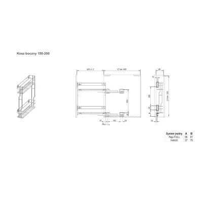 Kosz boczny Cargo mini 150 L-450 efekt chrom Rejs Kosz boczny Cargo mini 150 L-450 efekt chrom Rejs
