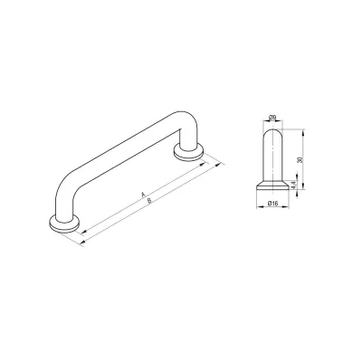 Uchwyt meblowy Lira 128 czarny Uchwyt meblowy Lira 128 czarny