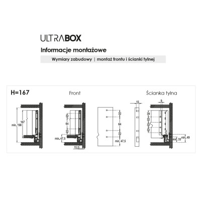 Ultra Box H199, L500 PUSH OPEN . Biały Rejs Ultra Box H199, L500 PUSH OPEN . Biały Rejs