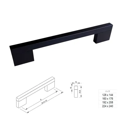 Uchwyt meblowy AR33 176/160 czarny mat