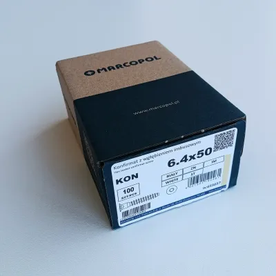 Konfirmat z wgłębieniem imbusowym 6,4x50 (100szt) Konfirmat z wgłębieniem imbusowym 6,4x50 (100szt)