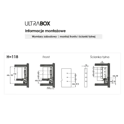 Ultra Box H118, L400 PUSH OPEN . Biały Rejs Ultra Box H118, L400 PUSH OPEN . Biały Rejs