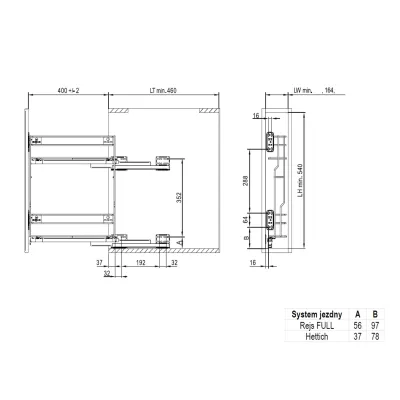 Kosz boczny Cargo mini 200 L-450 chrom Rejs Kosz boczny Cargo mini 200 L-450 chrom Rejs