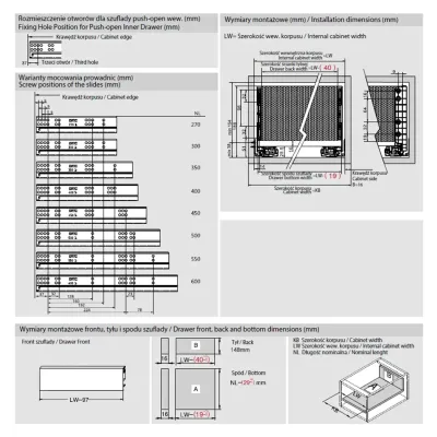 Szuflada wysoka soft close system box biały Amix SB13 HD-450/3D l-450, h-174 Szuflada wysoka soft close system box biały Amix SB13 HD-450/3D l-450, h-174