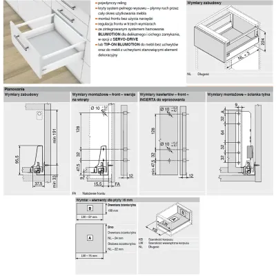 Szuflada Antaro D H199 L-500 bok szuflady M Blum Szuflada Antaro D H199 L-500 bok szuflady M Blum