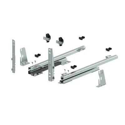 Kosz Cargo mini dolny dwupoziomowy 300 + system jezdny - efekt chrom ,cichy domyk