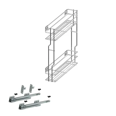 Kosz boczny Cargo mini 200 L-450 efekt chrom + system jezdny Lewy (cichy domyk) Kosz boczny Cargo mini 200 L-450 efekt chrom + system jezdny Lewy (cichy domyk)