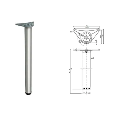 Noga meblowa fi-60 H-710 aluminium GTV Noga meblowa fi-60 H-710 aluminium GTV