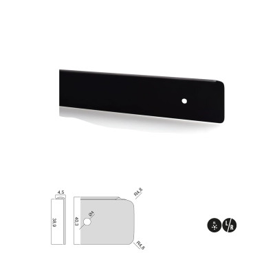 Listwa boczna blatu 38mm L-60cm lewa czarna AT-634