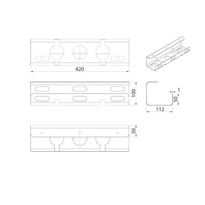 Organizer na kable MS-503 L-420 (czarny) Organizer na kable MS-503 L-420 (czarny)
