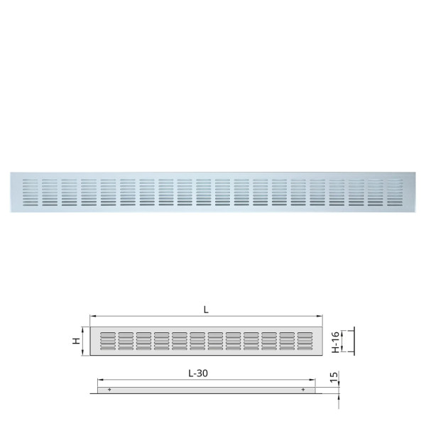 Kratka wentylacyjna 80x800mm kolor chrom mat A6