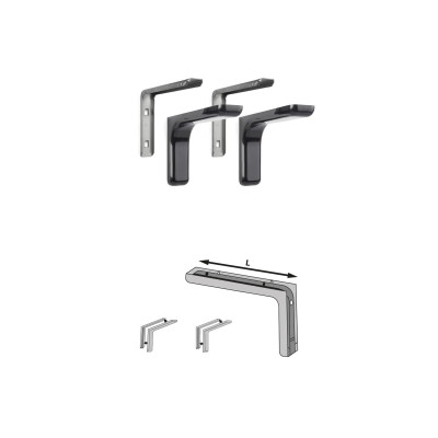 Wspornik półki z maskownicą KN-377 L-120 - Czarny komplet Wspornik półki z maskownicą KN-377 L-120 - Czarny komplet