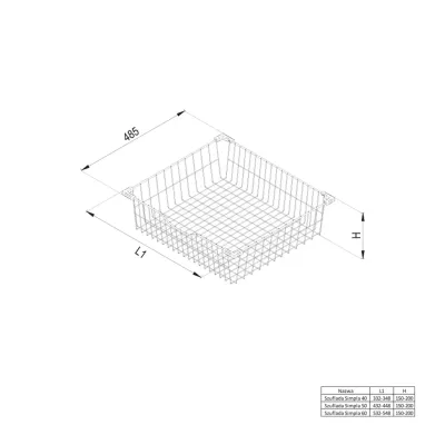 Szuflada - kosz Simpla 600/150 biały  Rejs WA03.4967.01.003 + prowadnice