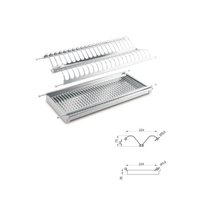 Ociekarka dwupoziomowa Prima do szafki 80 Inox