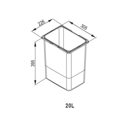 Wiadro na śmieci, odpady Praktiko 20L kolor szary