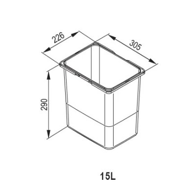 Wiadro na śmieci, odpady Praktiko 15L kolor grafit