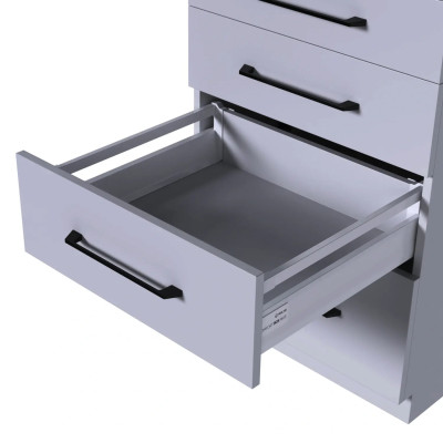 Szuflada Comfort Box Plus H135mm L500mm średnia z relingiem kolor srebrny/szary.