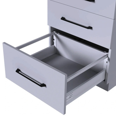 Szuflada Comfort Box Plus H199mm L500mm wysoka z relingiem kolor srebrny/szary.