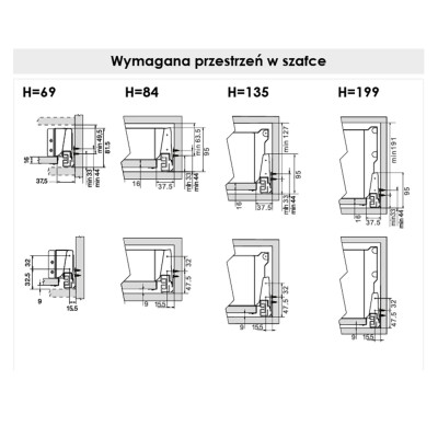 Szuflada Comfort Box Plus pod piekarnik H69mm  L500mm biała.