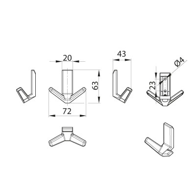 Wieszak WM-047 czarny ATM