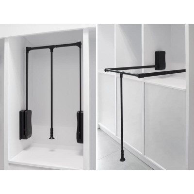 Pantograf do szafy wieszak opuszczany do garderoby ATM 60-83cm czarny