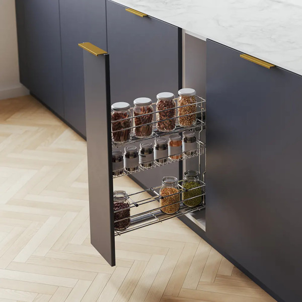 Kosz boczny Cargo mini 200 L-450  BIAŁY + system jezdny Prawy (cichy domyk)