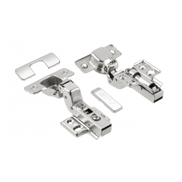 Zawias GTV SILEX wpuszczany prowadnik H-0 z 4 otworami bez euro, pakowany 2 szt. + zaślepki