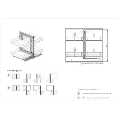 Corner Comfort Maxima Classic  1200 prawy kolor grafit
