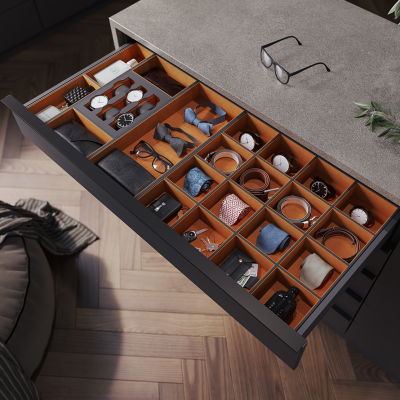 Wkład garderobiany A1 duży na biżuterię Rejs 520x460x58 skóra/aksamit