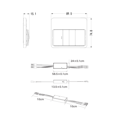 Włącznik BEZPRZEWODOWY ściemnialny W16 Z PILOTEM