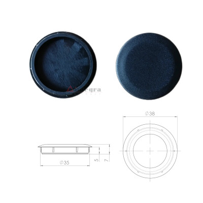 Zaślepka plastikowa do zamaskowania otworów Ø35mm w meblach Z4 kolor czarny - 2szt
