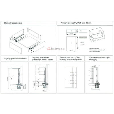 Szuflada Slim Box Nova Box PRO Slim 3D  H-167 L-500 Biała BIMAK